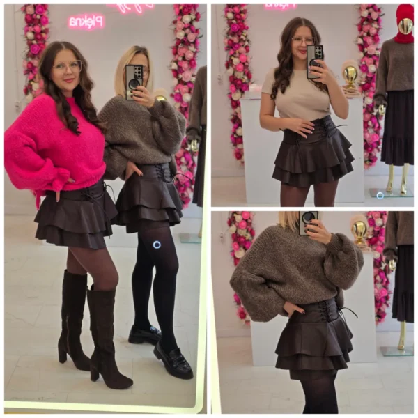 Spódnico-spodenki ekoskóra