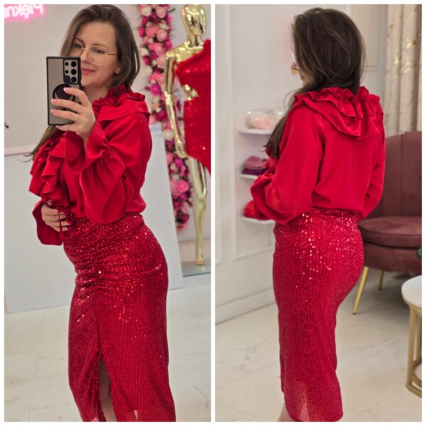 Spódnica cekinowa CZERWIEŃ