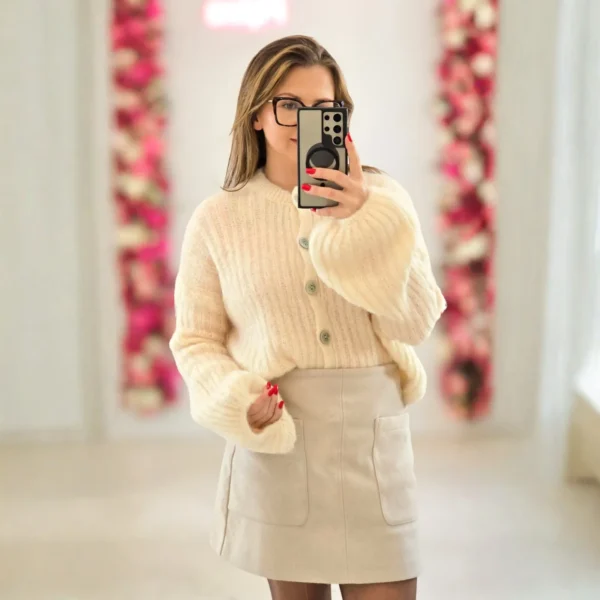 Sweter 60% moher ECRUE