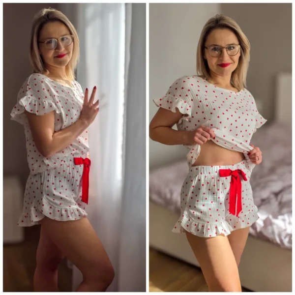 Bielizna nocna w serduszka premium