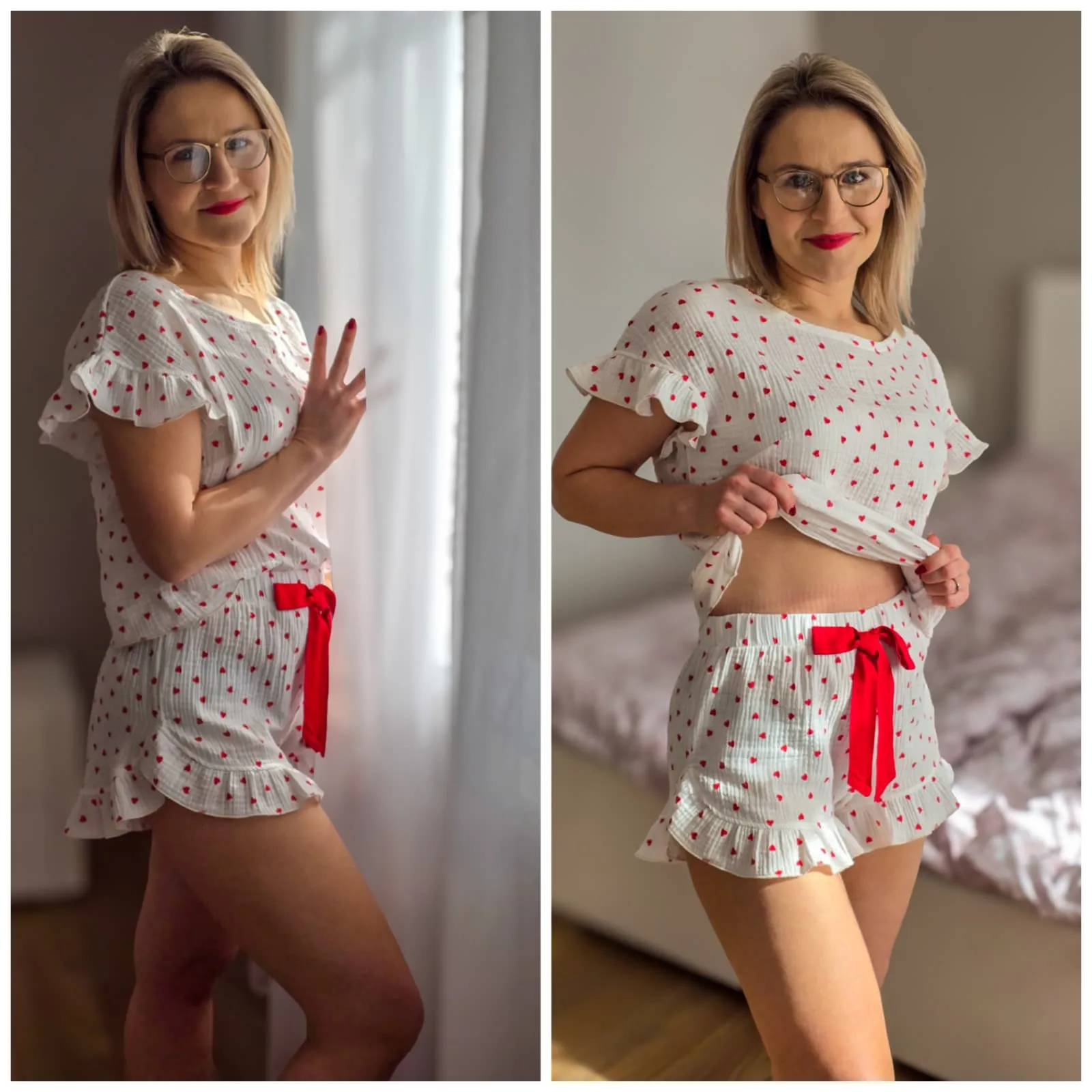 Bielizna nocna w serduszka premium