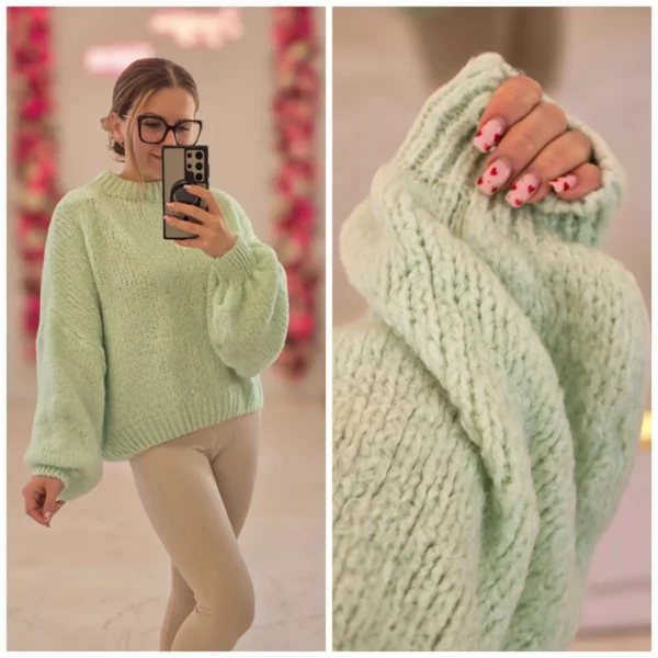 Sweter z ściągaczem MIĘTA